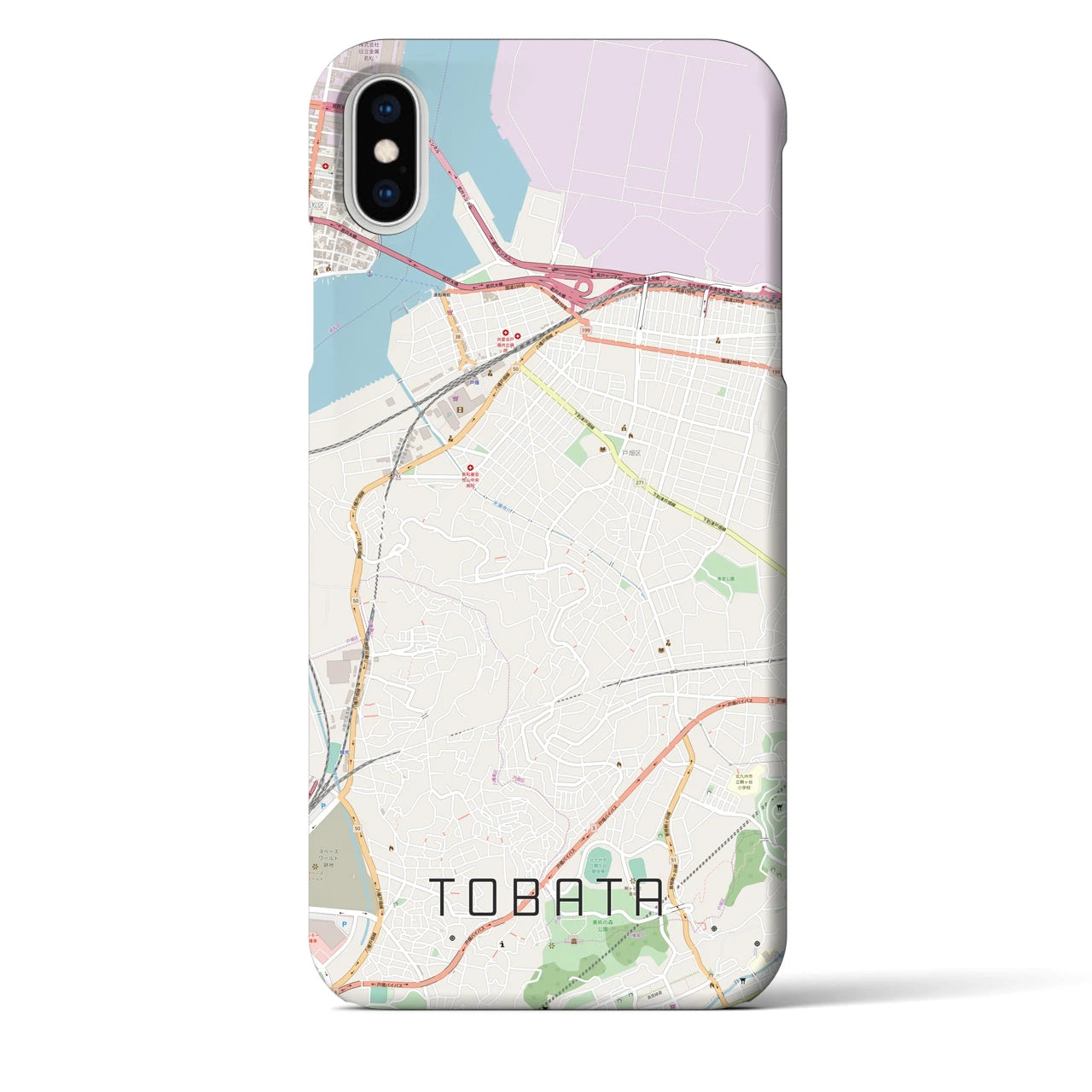 【戸畑(福岡県)】地図柄iPhoneケース(バックカバータイプ)