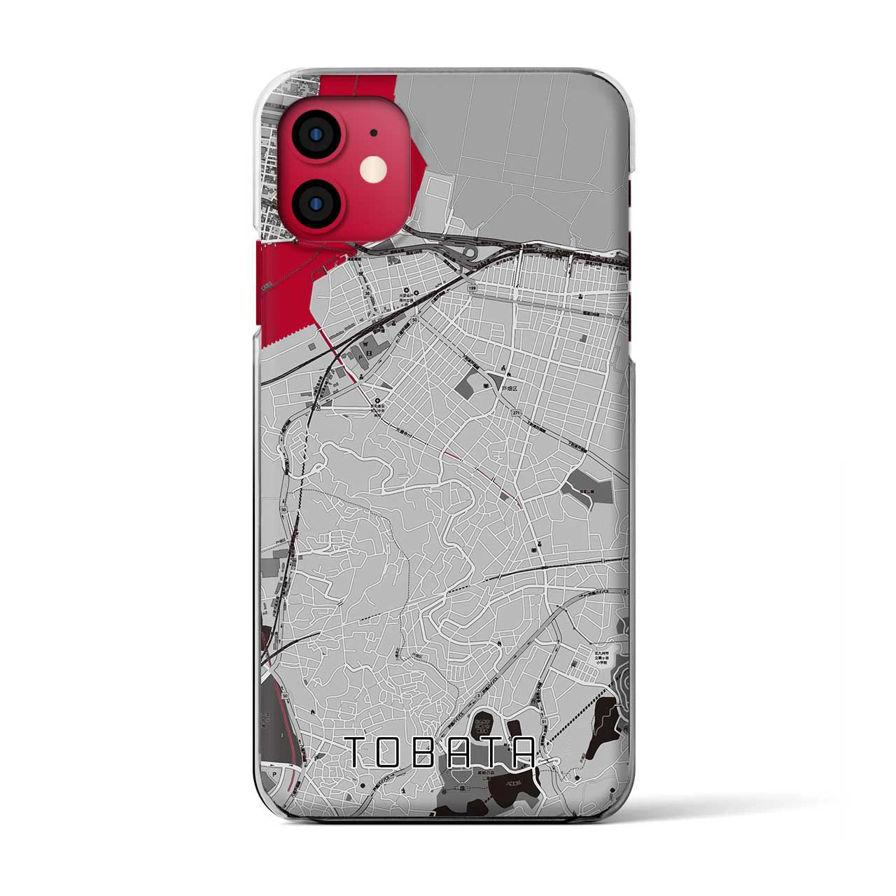 【戸畑(福岡県)】地図柄iPhoneケース(クリアタイプ)