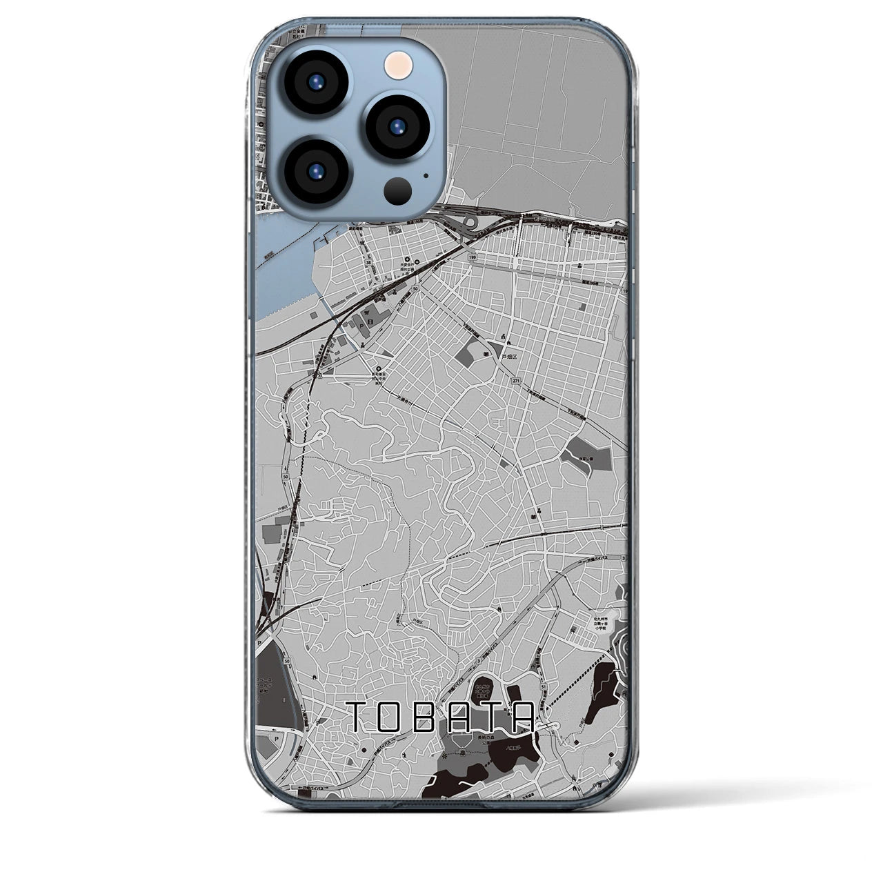 【戸畑(福岡県)】地図柄iPhoneケース(クリアタイプ)