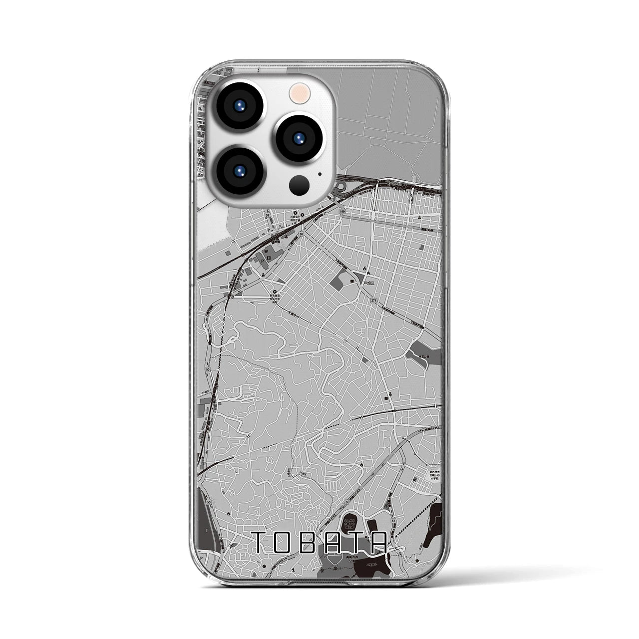 【戸畑(福岡県)】地図柄iPhoneケース(クリアタイプ)