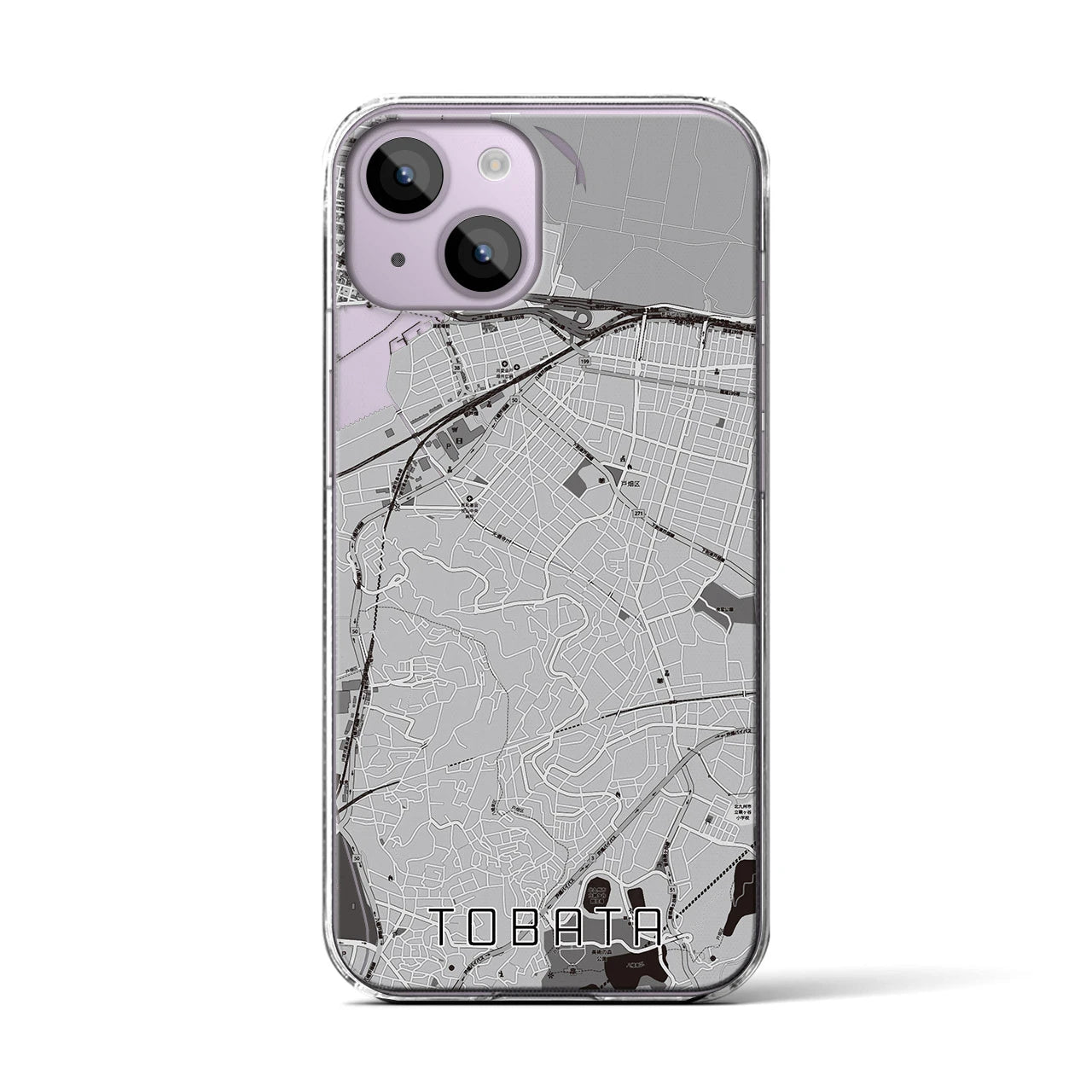 【戸畑(福岡県)】地図柄iPhoneケース(クリアタイプ)