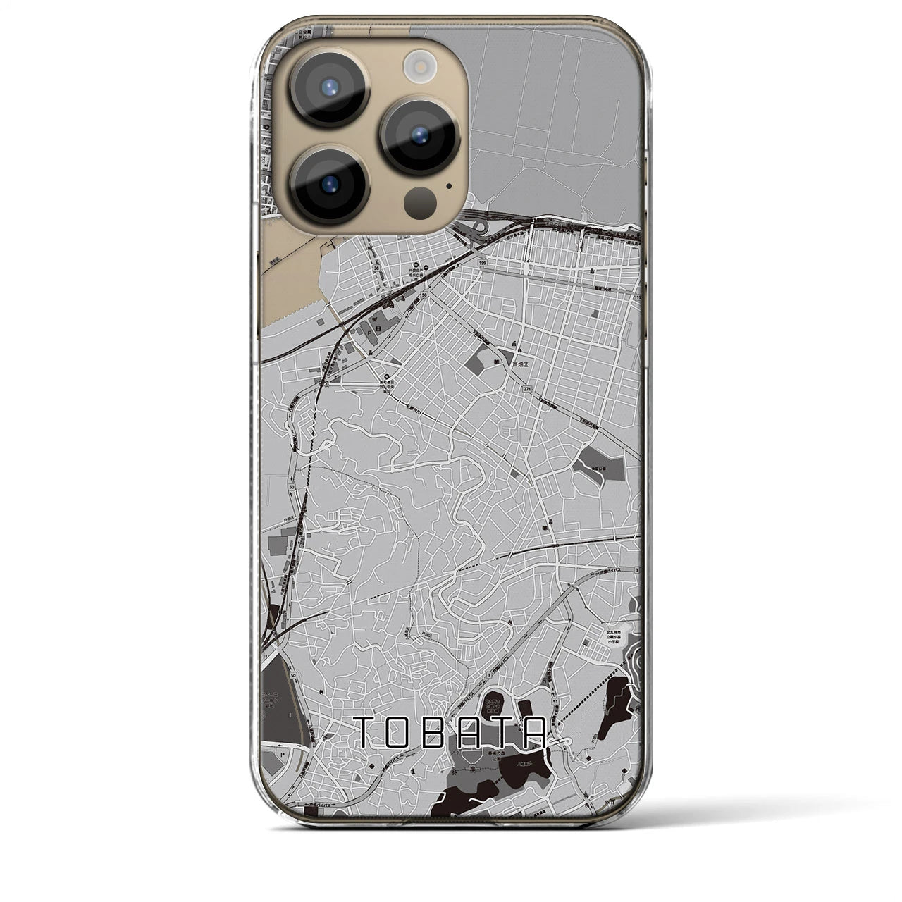 【戸畑(福岡県)】地図柄iPhoneケース(クリアタイプ)