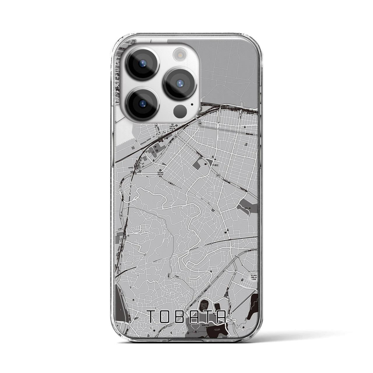 【戸畑(福岡県)】地図柄iPhoneケース(クリアタイプ)