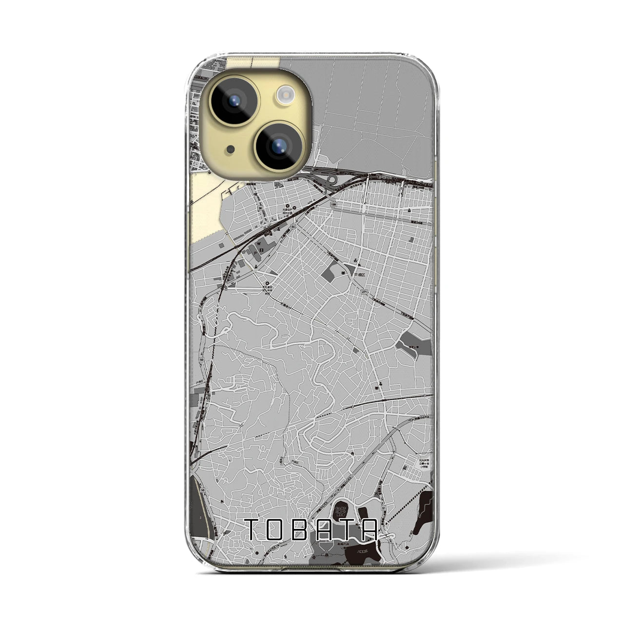 【戸畑(福岡県)】地図柄iPhoneケース(クリアタイプ)