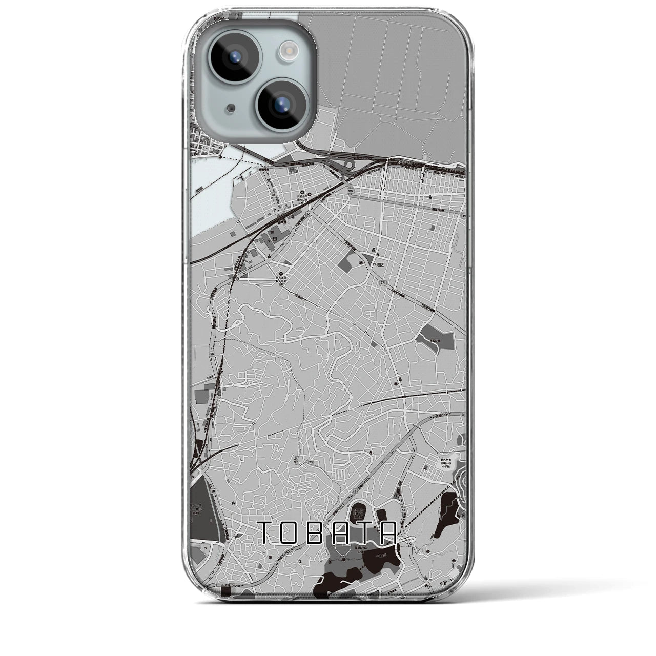 【戸畑(福岡県)】地図柄iPhoneケース(クリアタイプ)