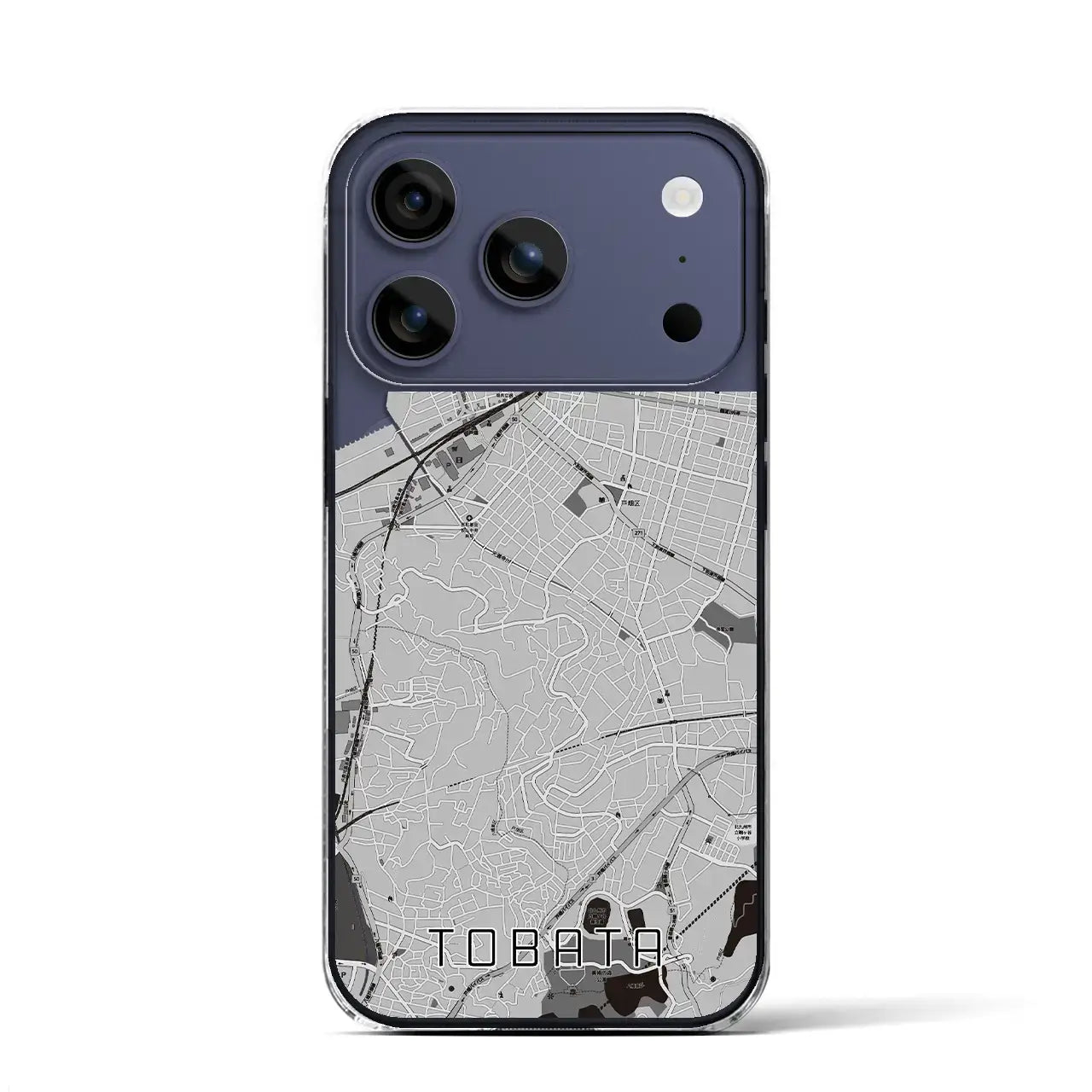 【戸畑(福岡県)】地図柄iPhoneケース(クリアタイプ)モノトーン・iPhone 17 Pro Max 用