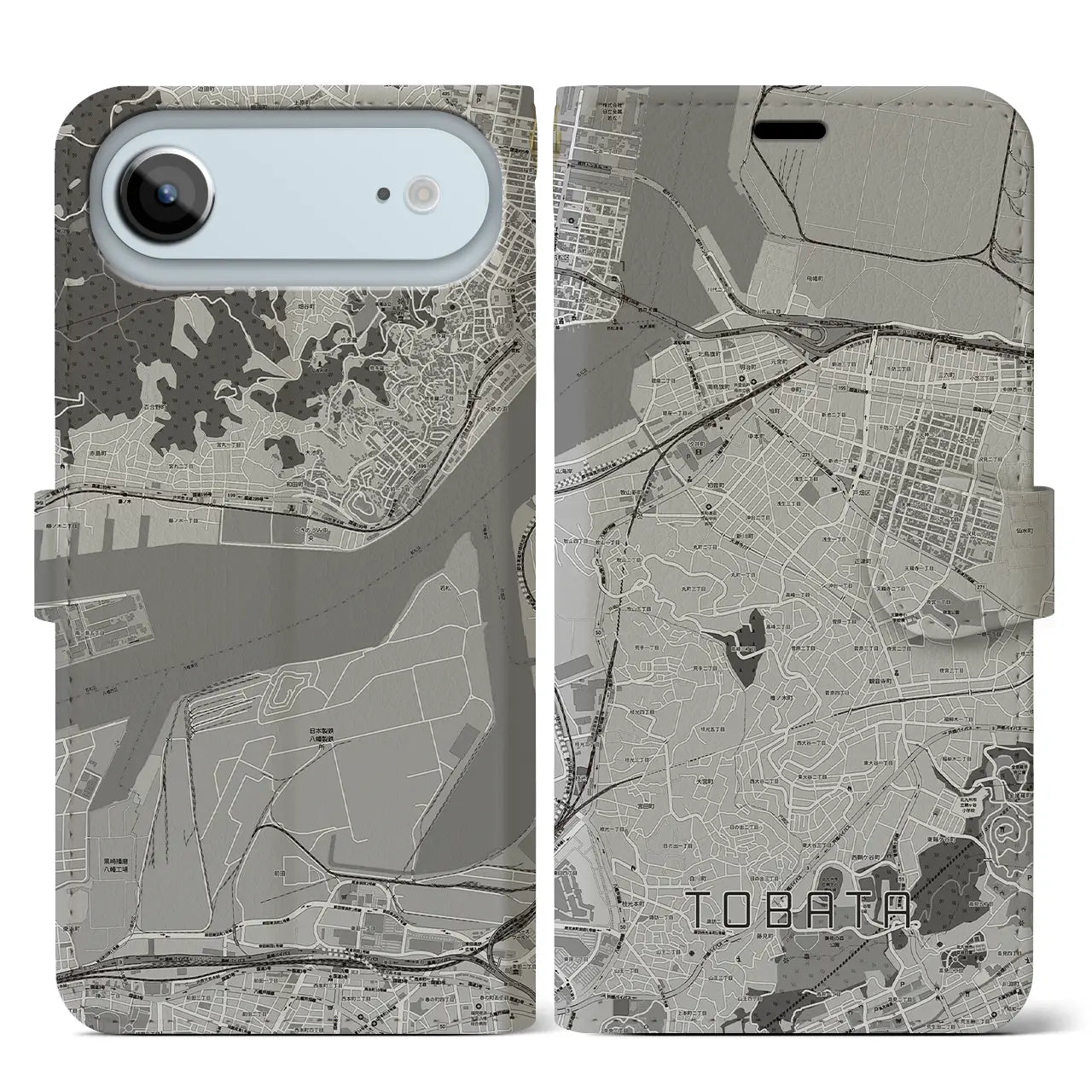 【戸畑(福岡県)】地図柄iPhoneケース(手帳タイプ)