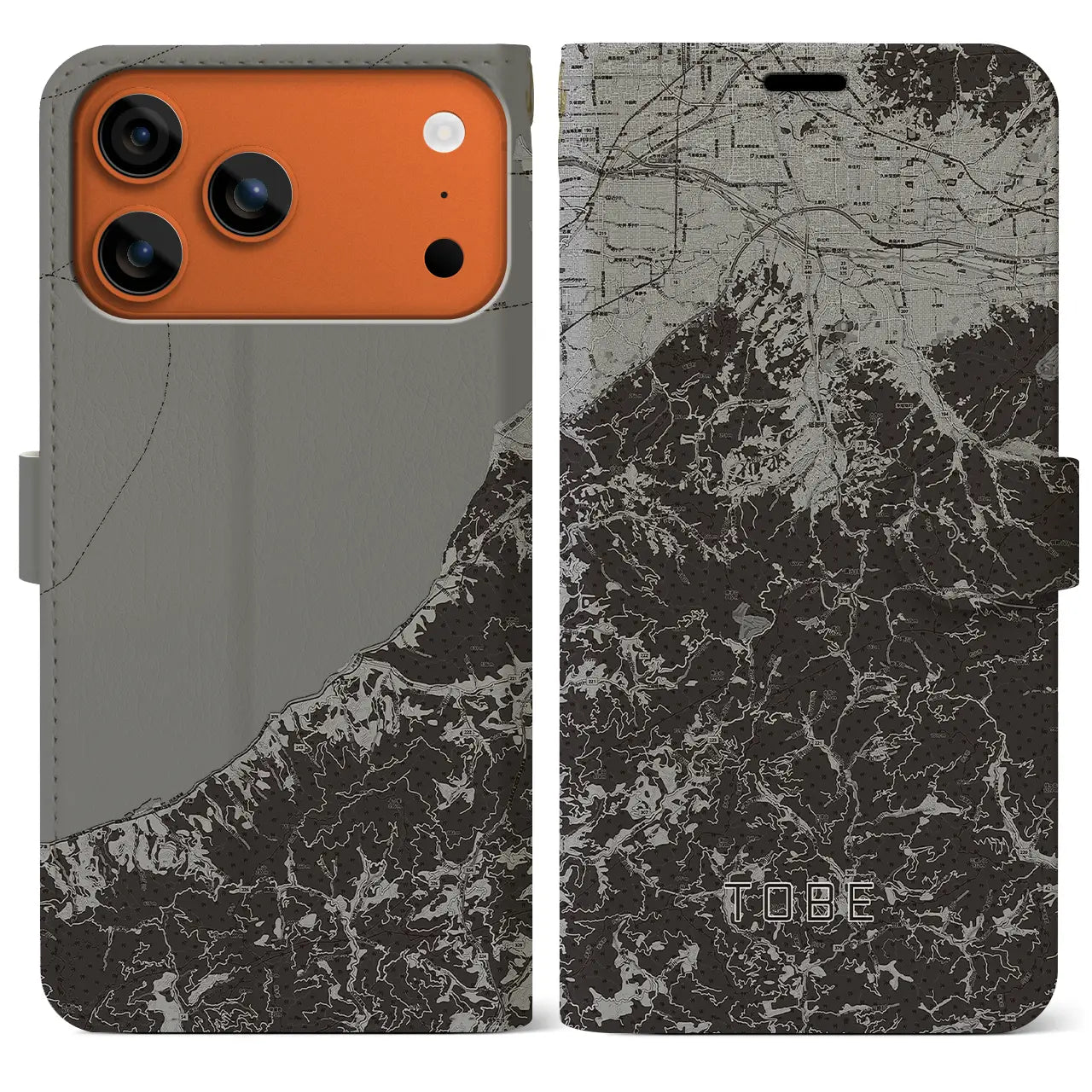 【砥部(愛媛県)】地図柄iPhoneケース(手帳タイプ)