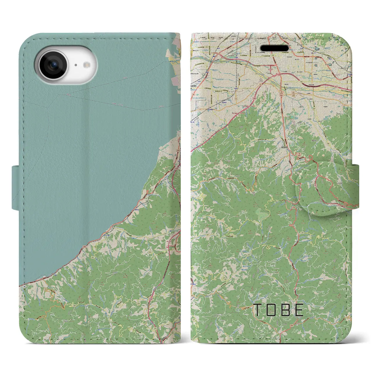 【砥部(愛媛県)】地図柄iPhoneケース(手帳タイプ)