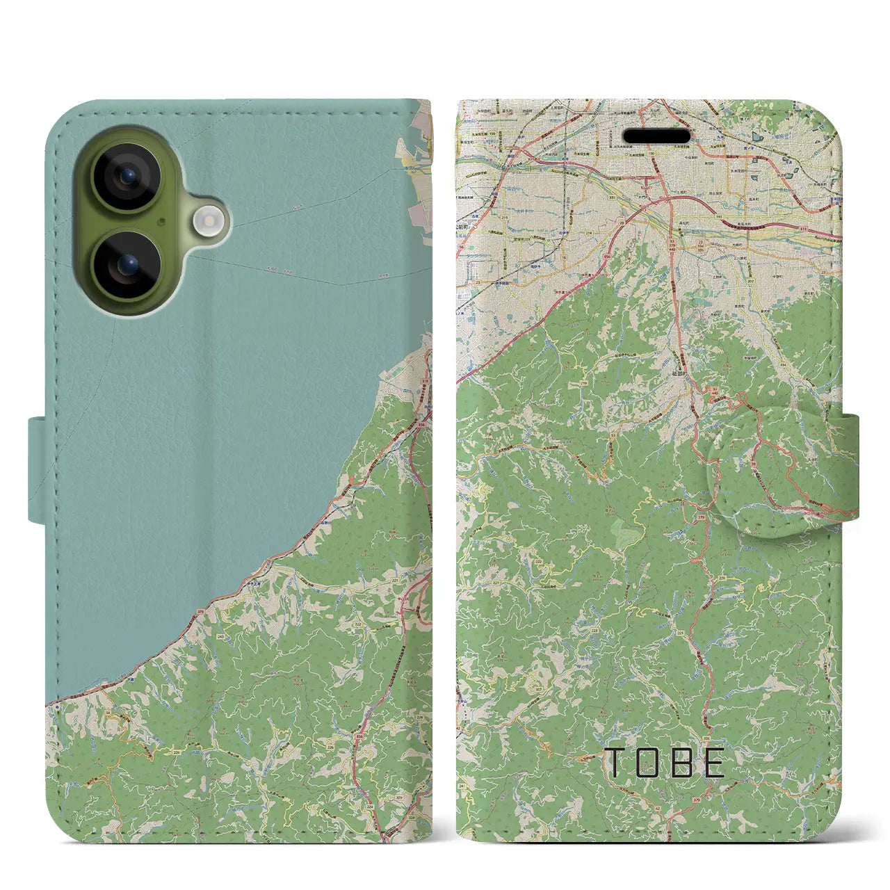 【砥部(愛媛県)】地図柄iPhoneケース(手帳タイプ)