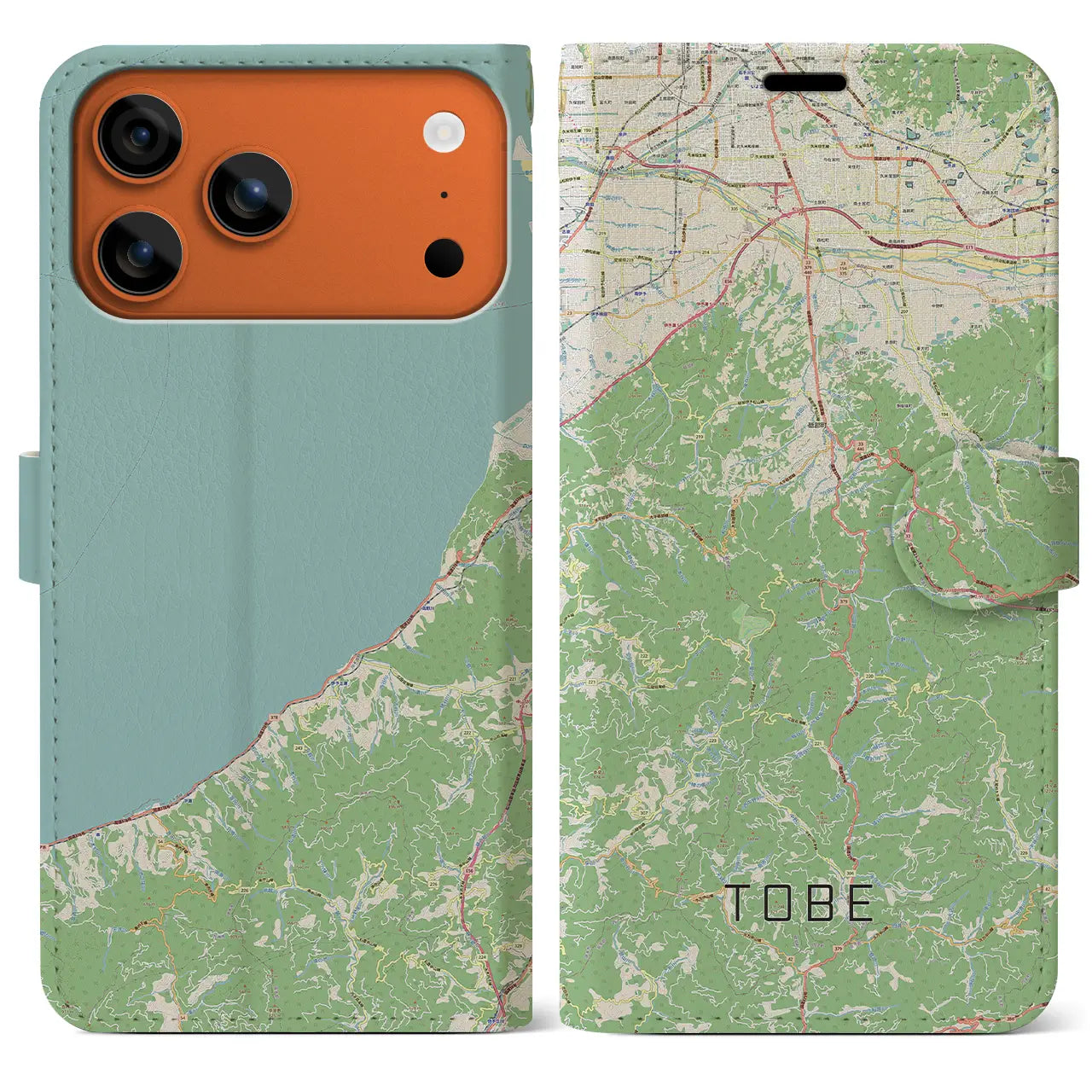【砥部(愛媛県)】地図柄iPhoneケース(手帳タイプ)