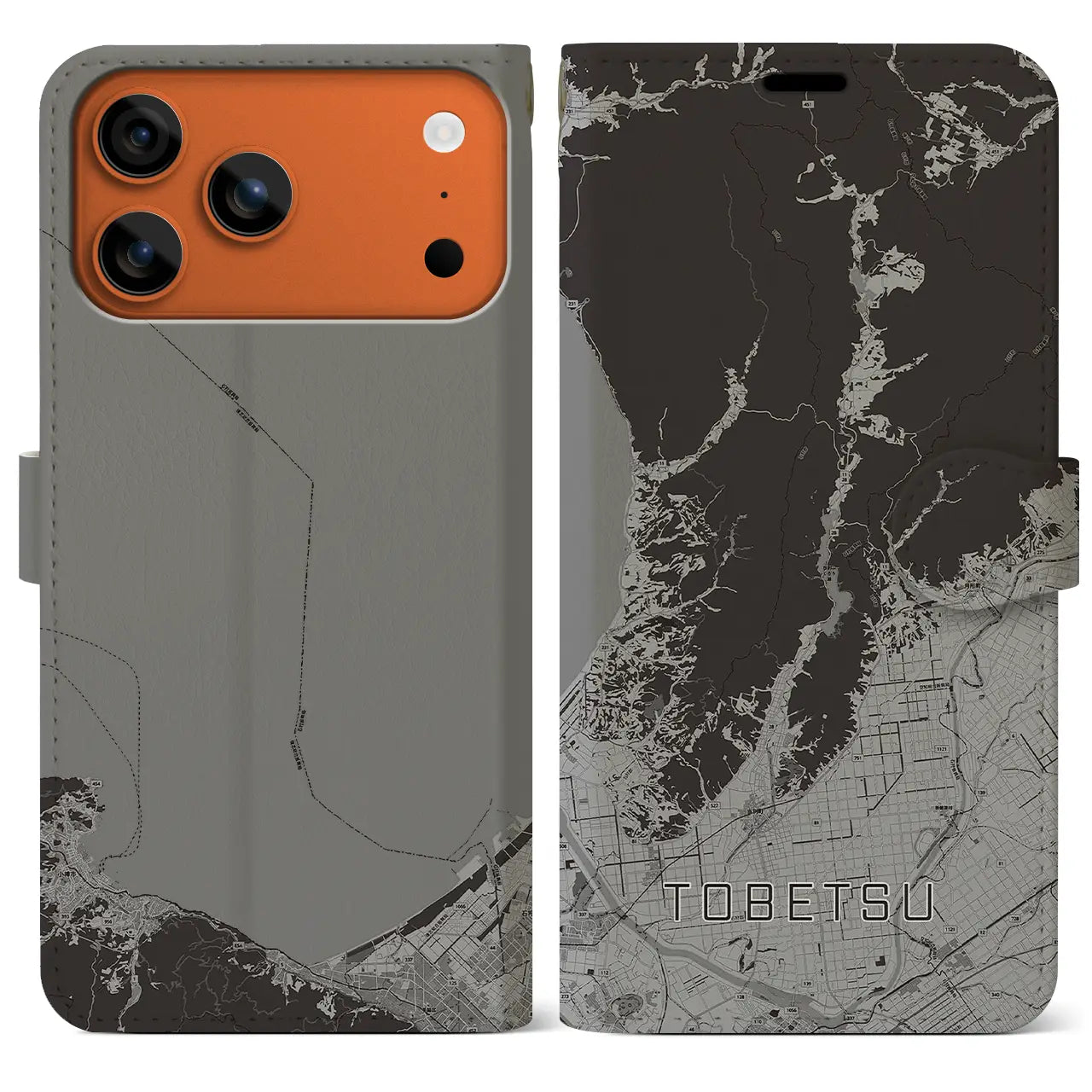 【当別(北海道)】地図柄iPhoneケース(手帳タイプ)