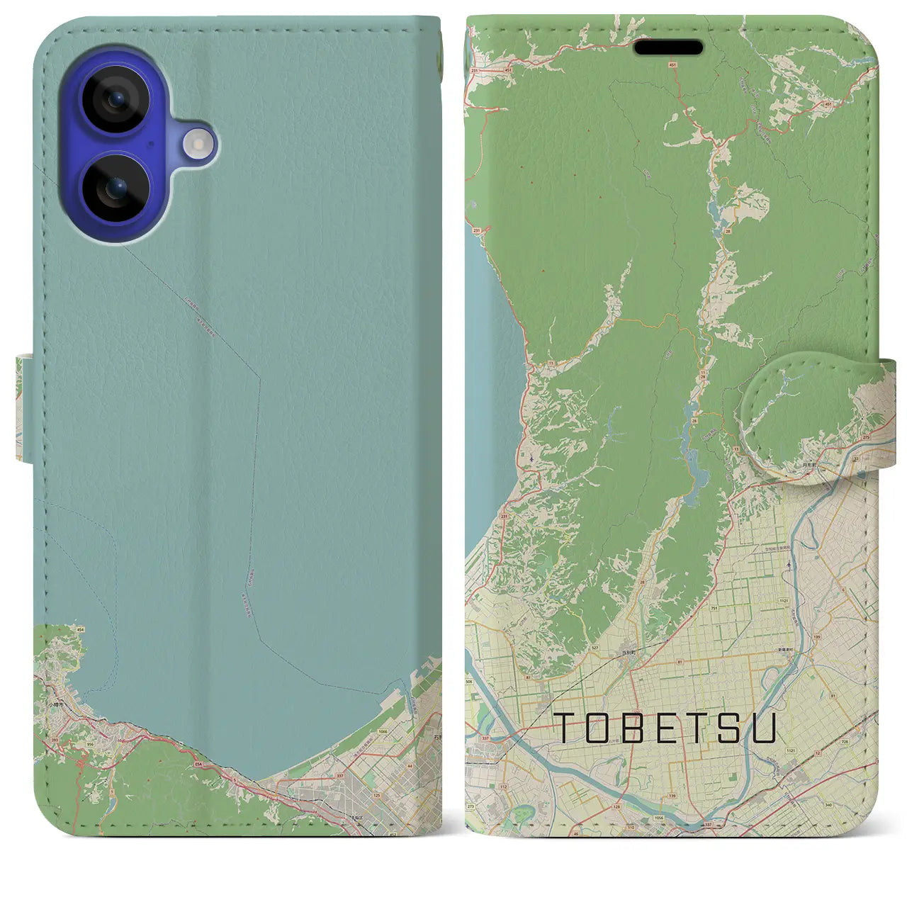 【当別(北海道)】地図柄iPhoneケース(手帳タイプ)ナチュラル・iPhone 16 Pro Max 用