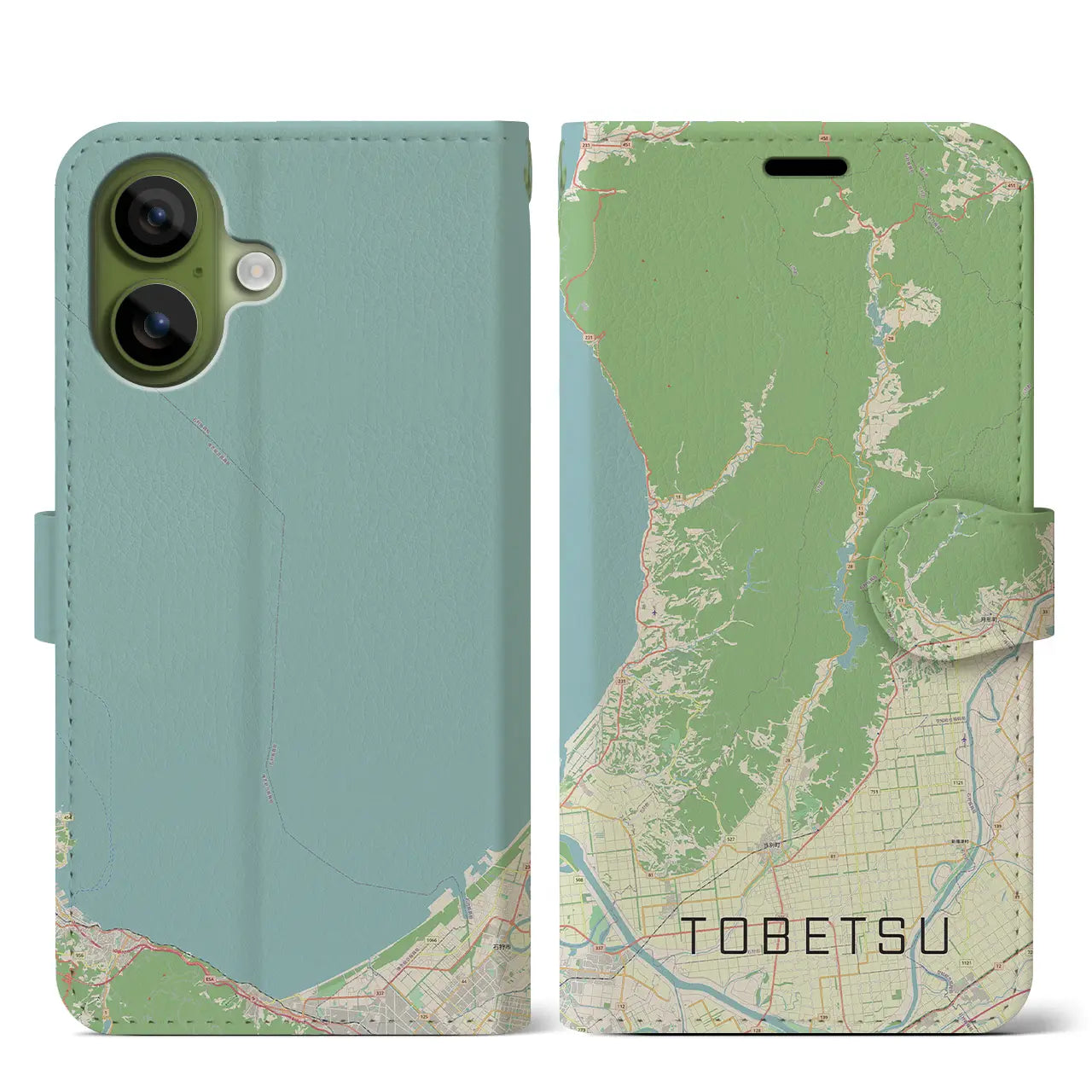 【当別(北海道)】地図柄iPhoneケース(手帳タイプ)