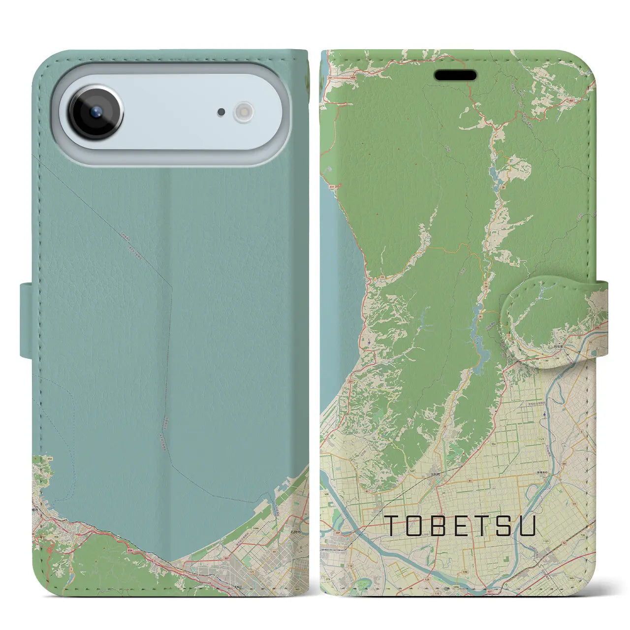 【当別(北海道)】地図柄iPhoneケース(手帳タイプ)ナチュラル・iPhone 17 Pro Max 用