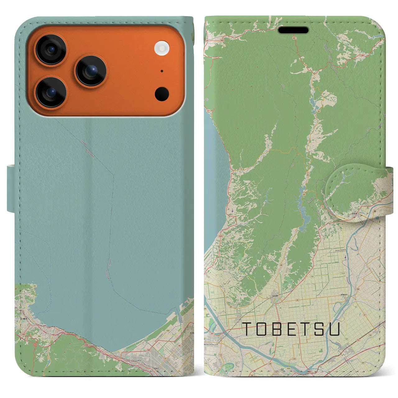 【当別(北海道)】地図柄iPhoneケース(手帳タイプ)