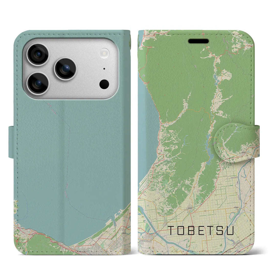 【当別(北海道)】地図柄iPhoneケース(手帳タイプ)モノトーン・iPhone 17 Pro Max 用