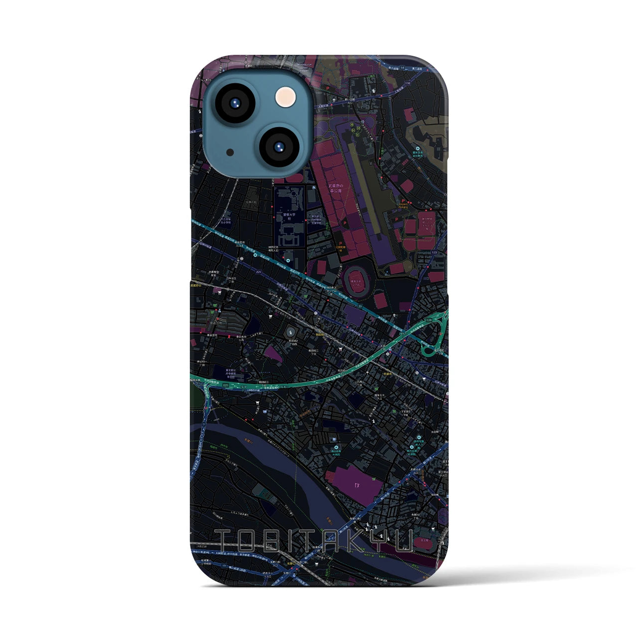 【飛田給(東京都)】地図柄iPhoneケース(バックカバータイプ)