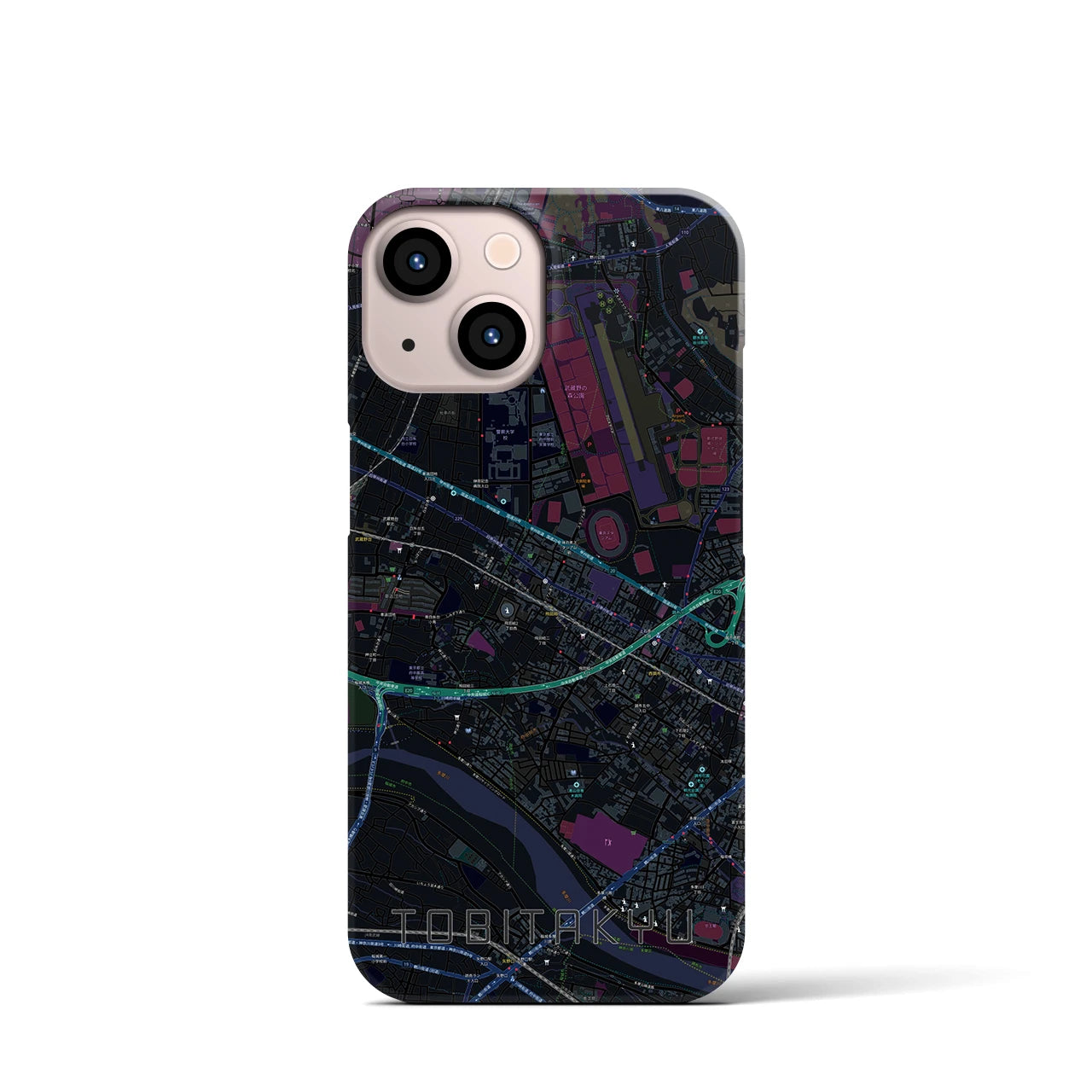 【飛田給(東京都)】地図柄iPhoneケース(バックカバータイプ)