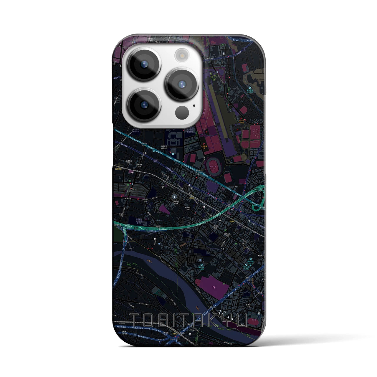 【飛田給(東京都)】地図柄iPhoneケース(バックカバータイプ)