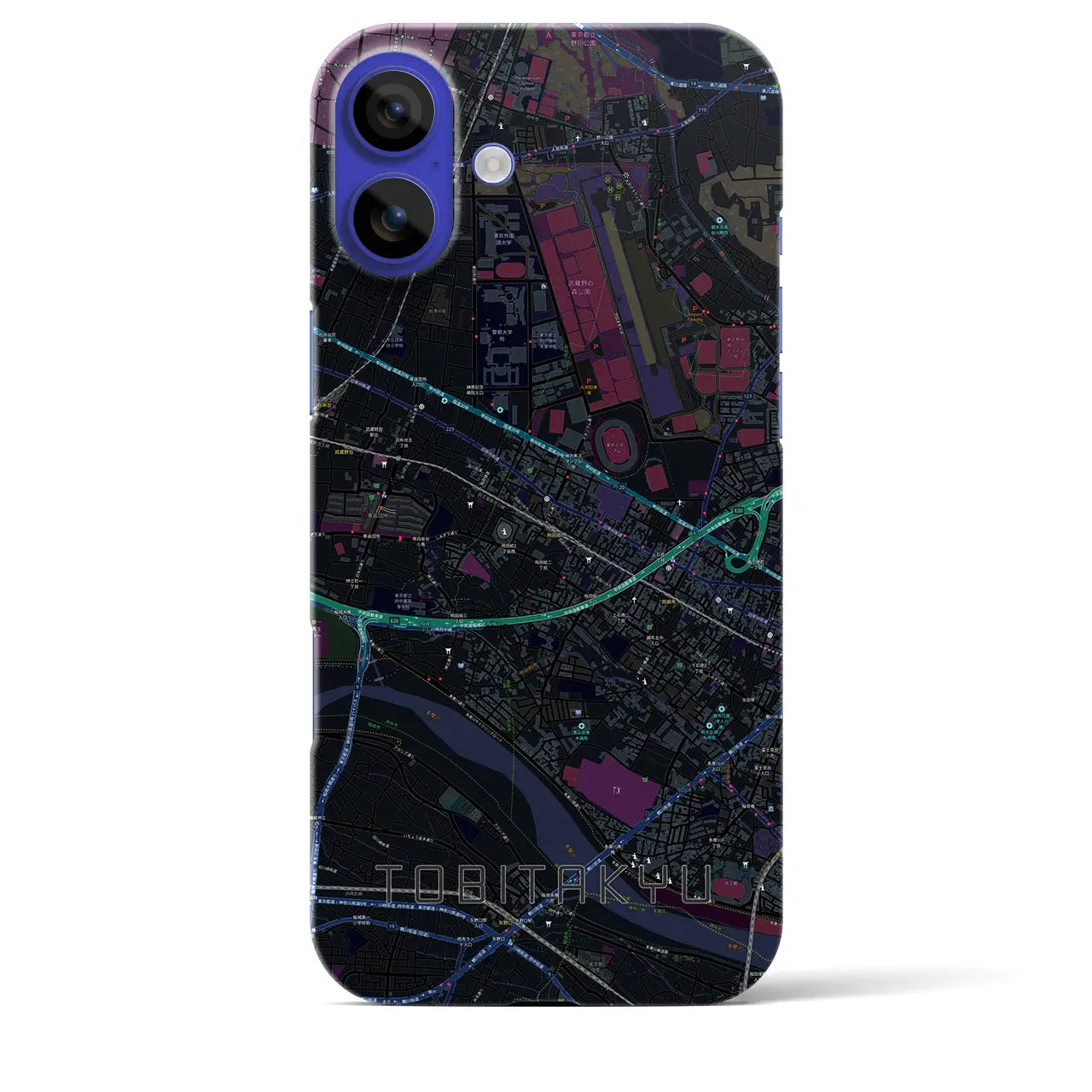 【飛田給(東京都)】地図柄iPhoneケース(バックカバータイプ)