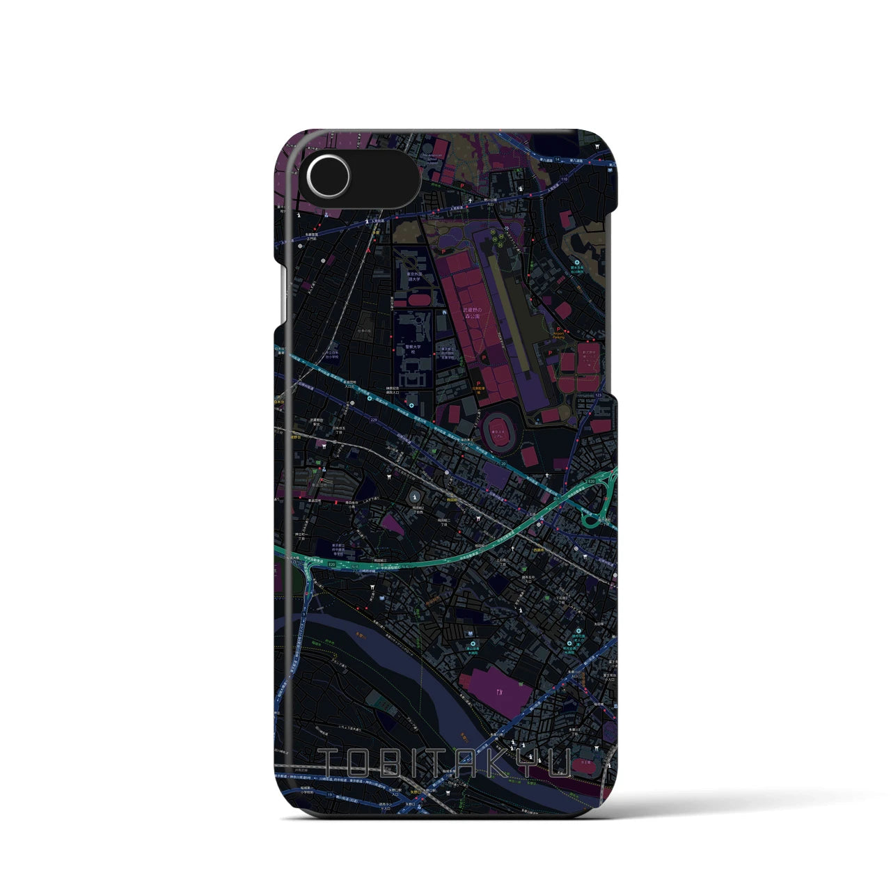 【飛田給(東京都)】地図柄iPhoneケース(バックカバータイプ)