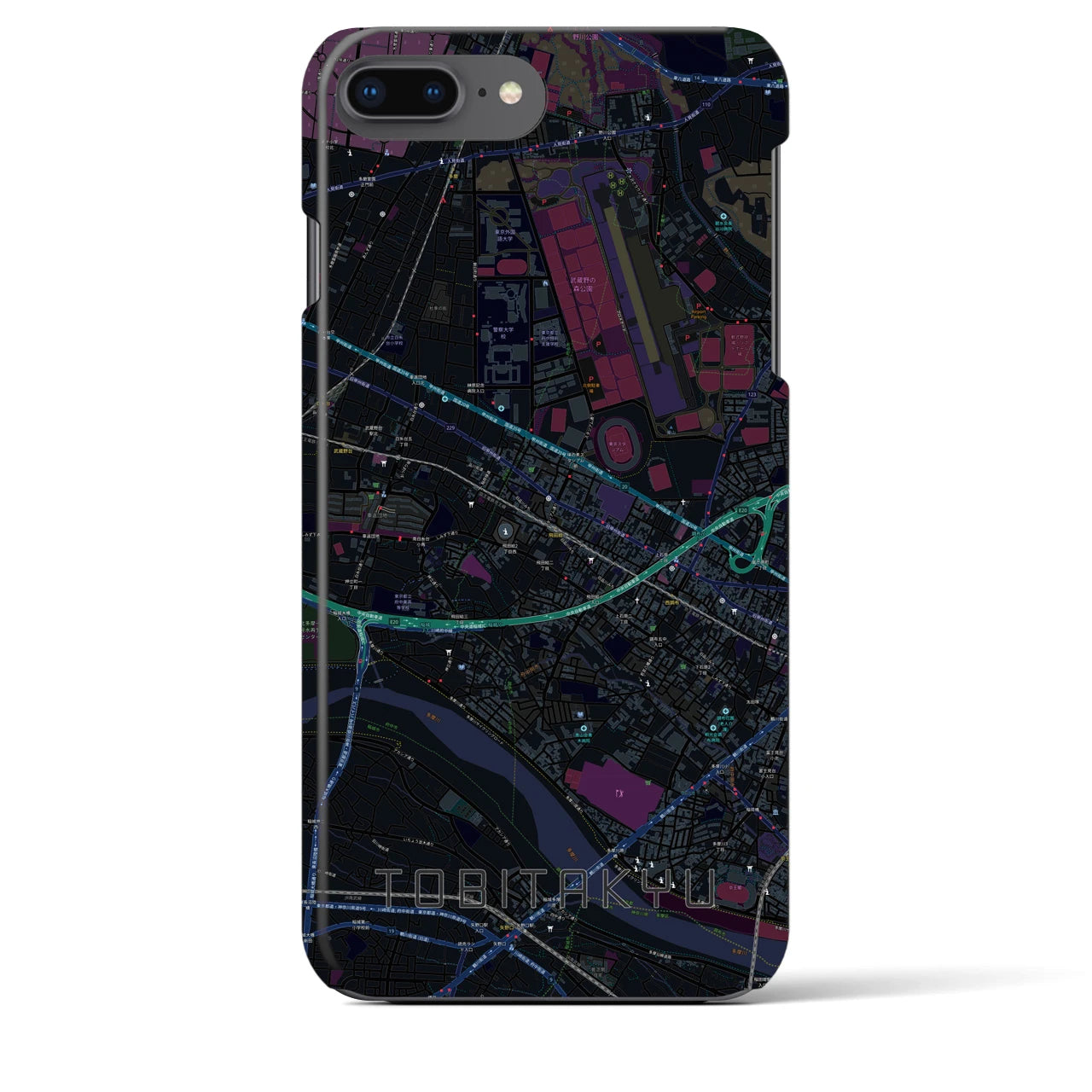 【飛田給(東京都)】地図柄iPhoneケース(バックカバータイプ)
