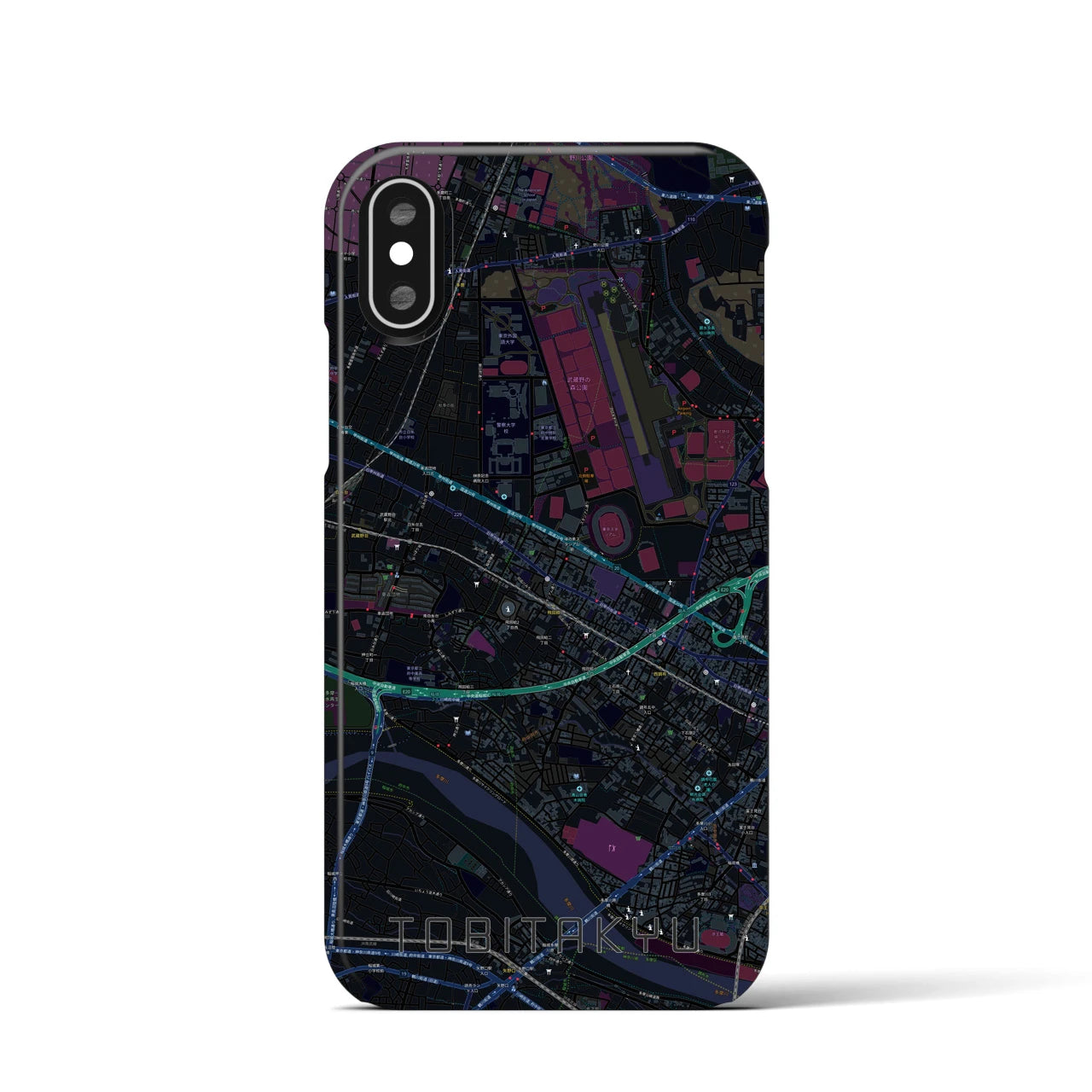 【飛田給(東京都)】地図柄iPhoneケース(バックカバータイプ)