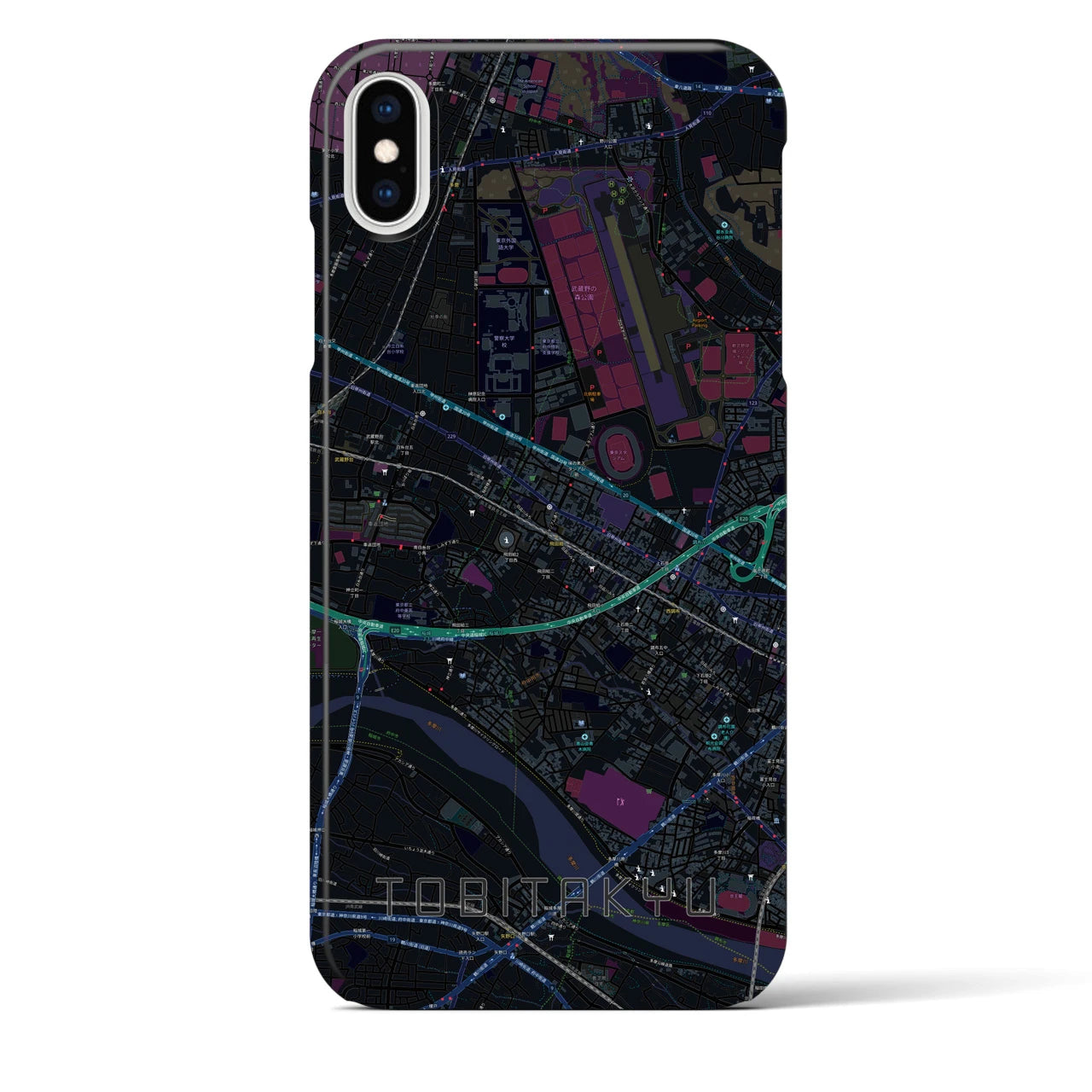 【飛田給(東京都)】地図柄iPhoneケース(バックカバータイプ)