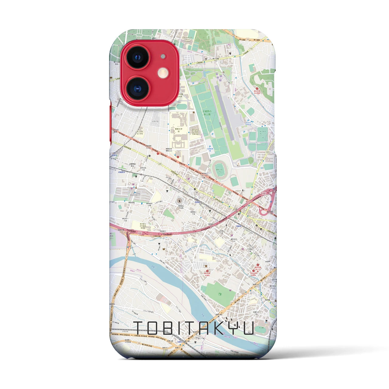【飛田給(東京都)】地図柄iPhoneケース(バックカバータイプ)