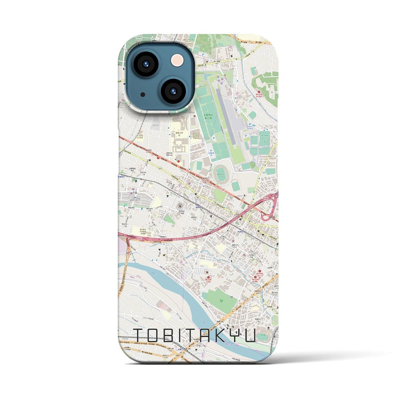 【飛田給(東京都)】地図柄iPhoneケース(バックカバータイプ)