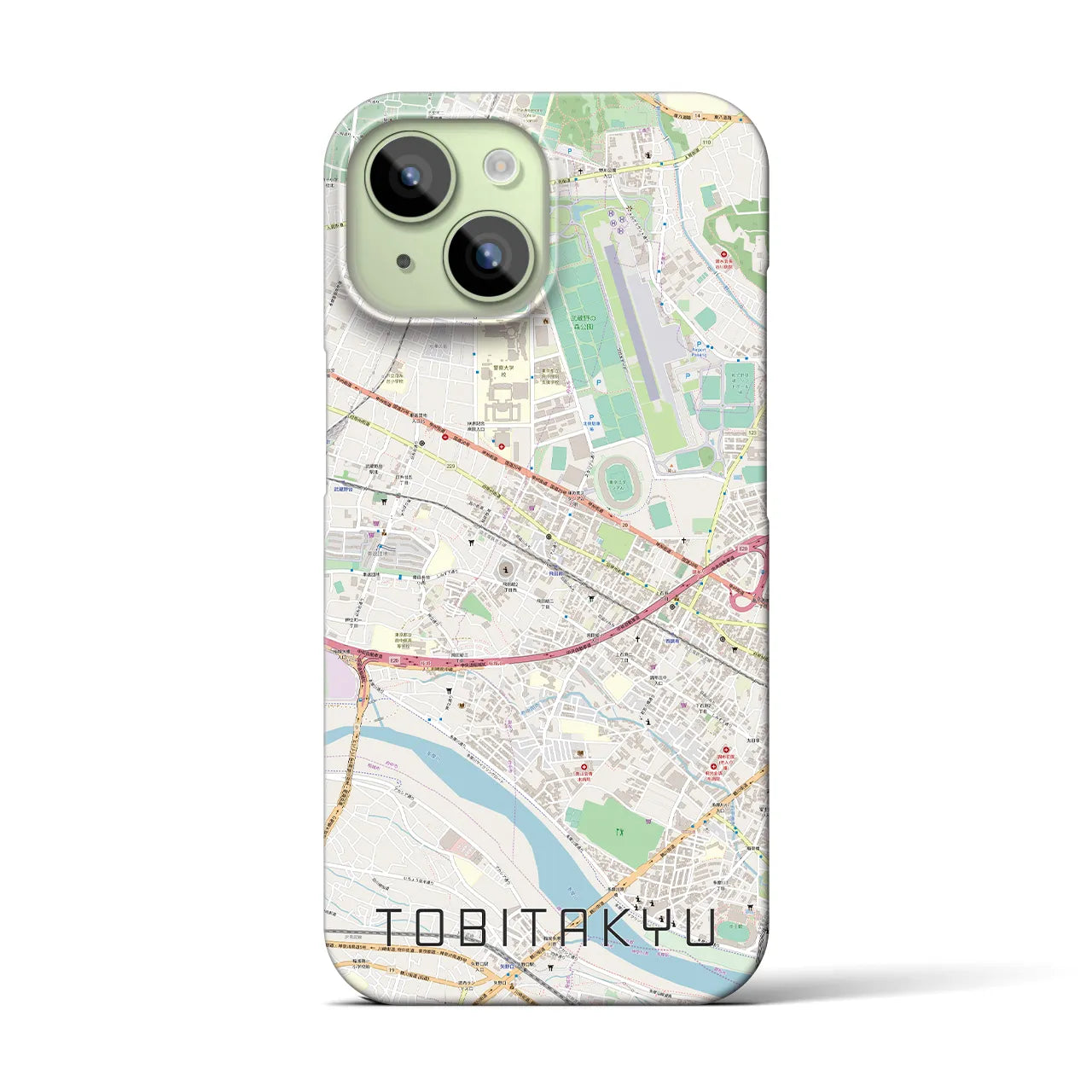 【飛田給(東京都)】地図柄iPhoneケース(バックカバータイプ)