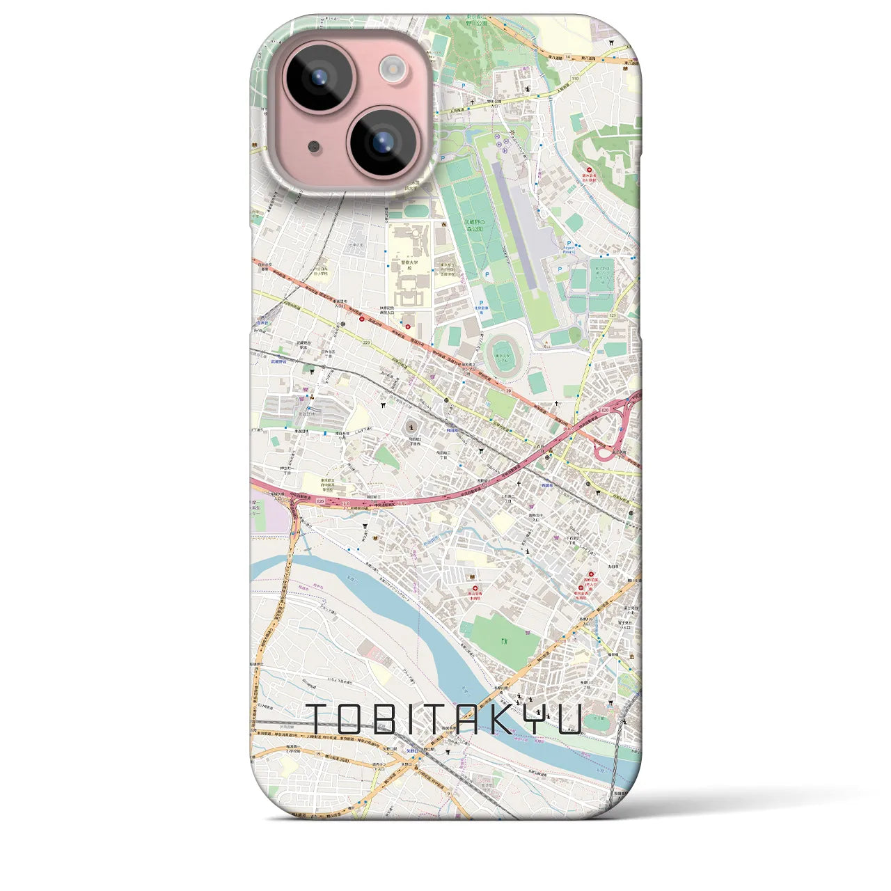 【飛田給(東京都)】地図柄iPhoneケース(バックカバータイプ)