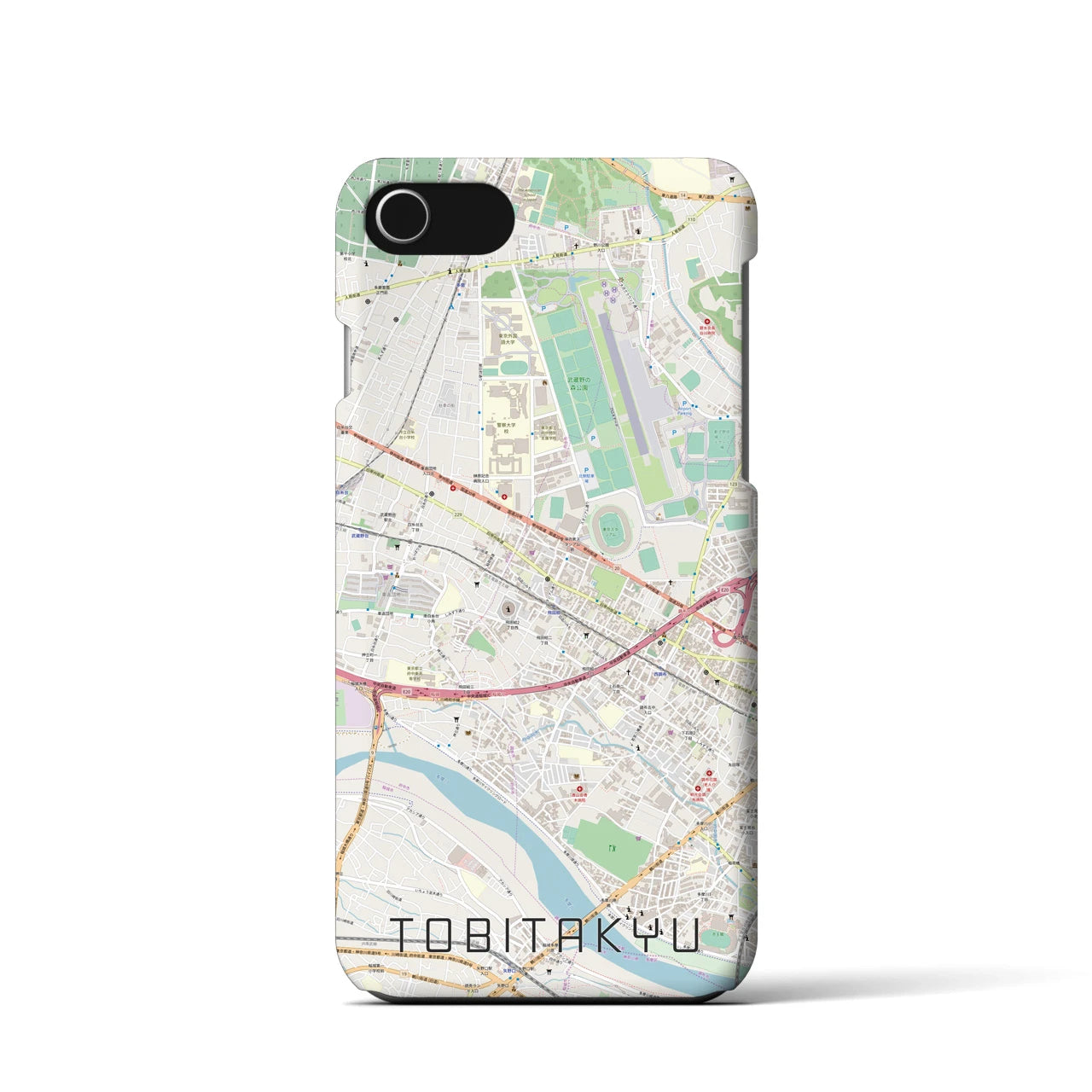 【飛田給(東京都)】地図柄iPhoneケース(バックカバータイプ)