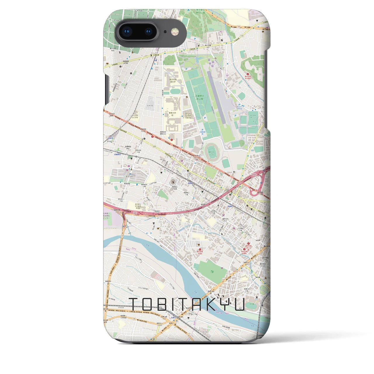 【飛田給(東京都)】地図柄iPhoneケース(バックカバータイプ)