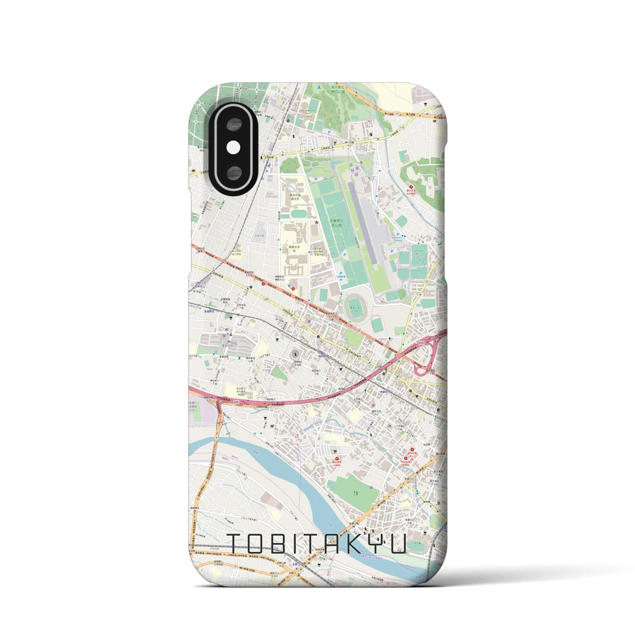 【飛田給(東京都)】地図柄iPhoneケース(バックカバータイプ)