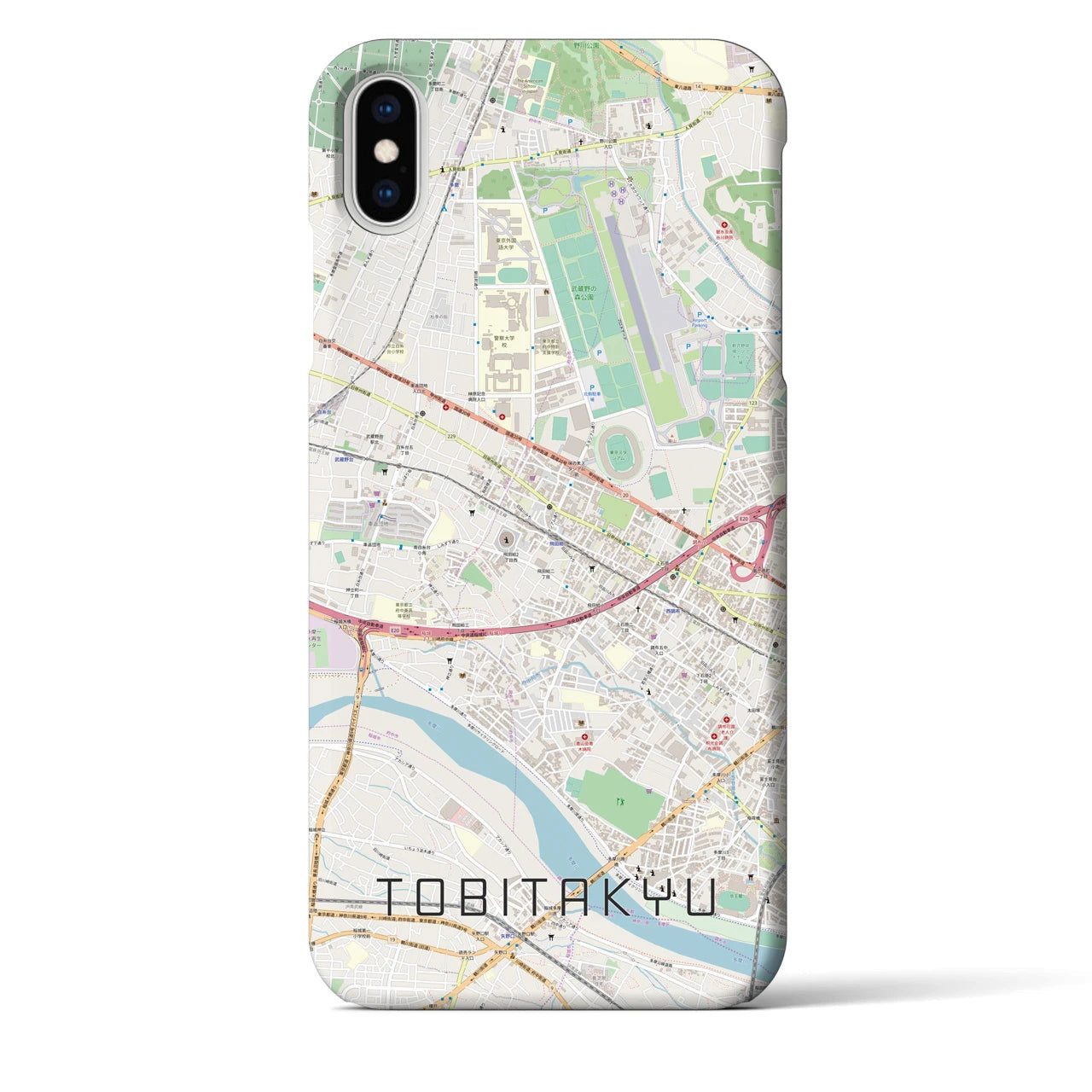 【飛田給(東京都)】地図柄iPhoneケース(バックカバータイプ)