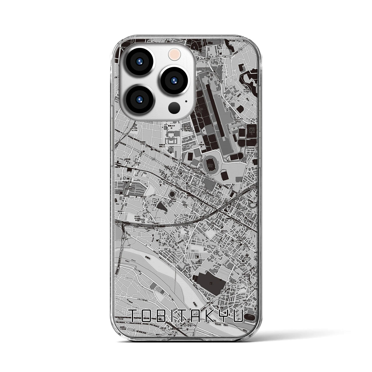 【飛田給(東京都)】地図柄iPhoneケース(クリアタイプ)