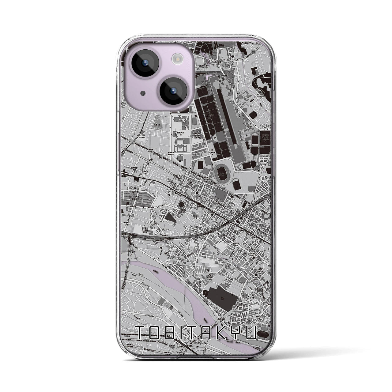 【飛田給(東京都)】地図柄iPhoneケース(クリアタイプ)