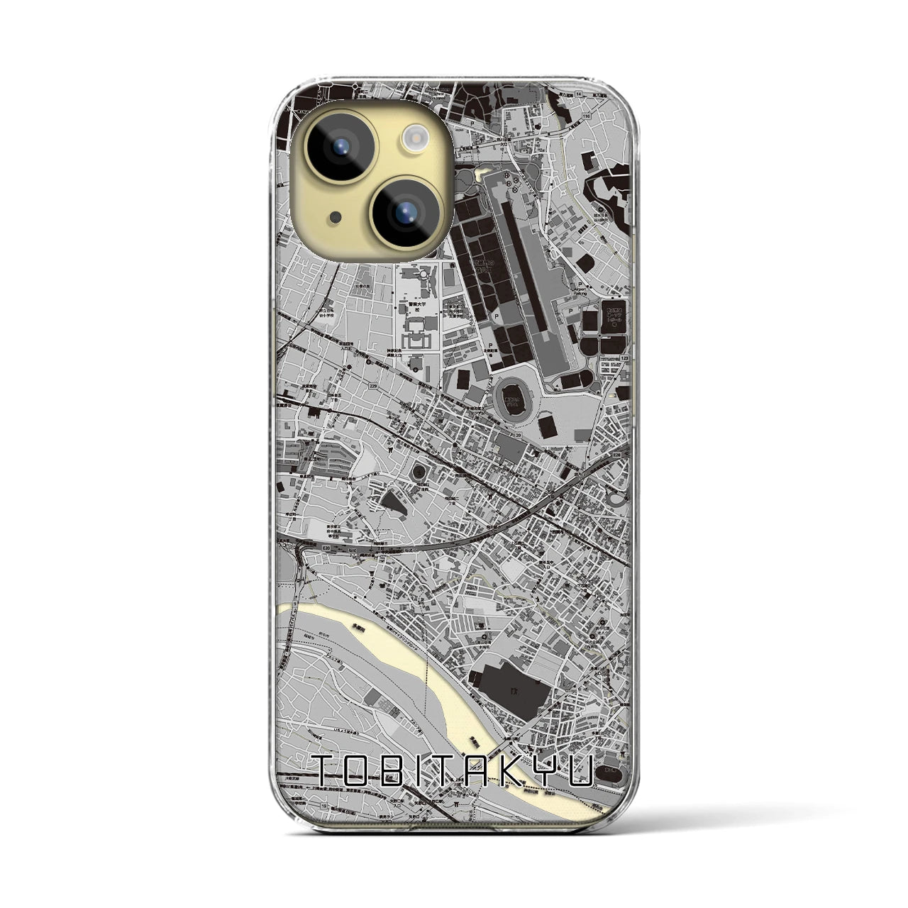 【飛田給(東京都)】地図柄iPhoneケース(クリアタイプ)