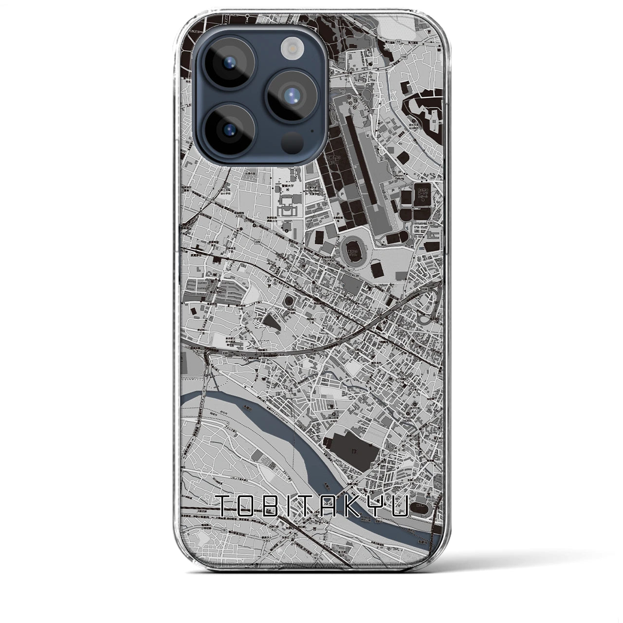 【飛田給(東京都)】地図柄iPhoneケース(クリアタイプ)