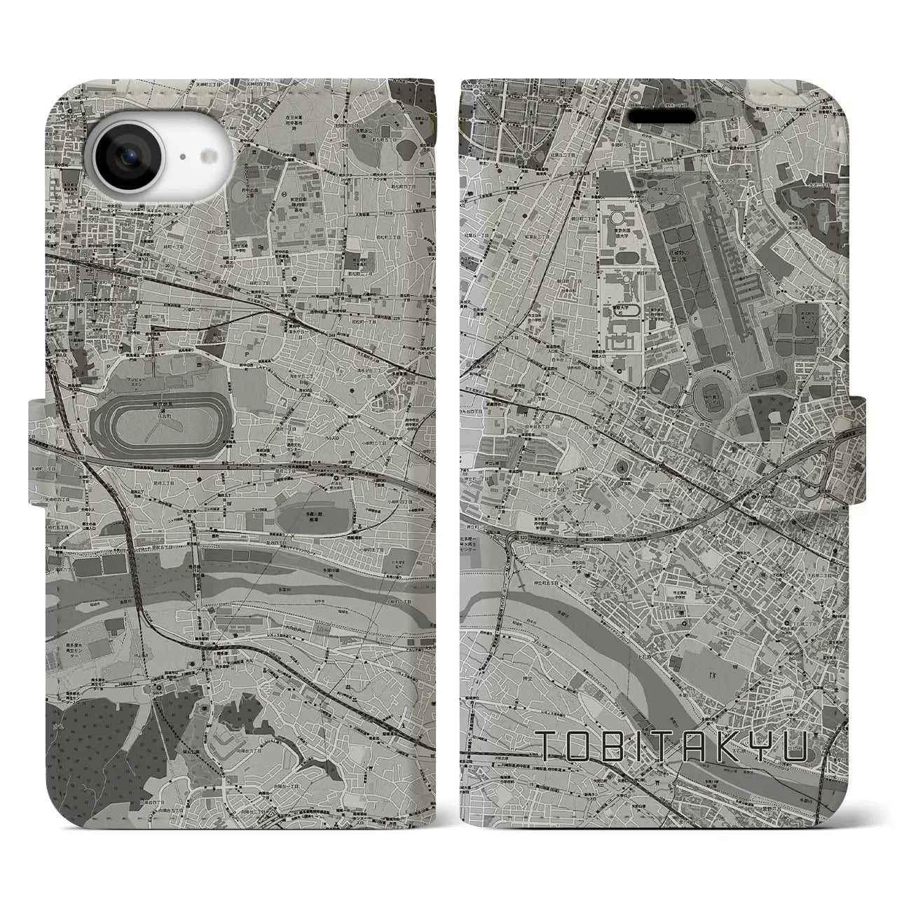 【飛田給(東京都)】地図柄iPhoneケース(手帳タイプ)