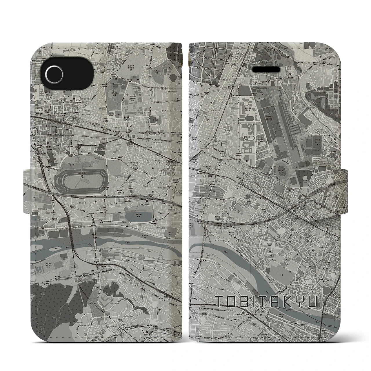 【飛田給(東京都)】地図柄iPhoneケース(手帳タイプ)