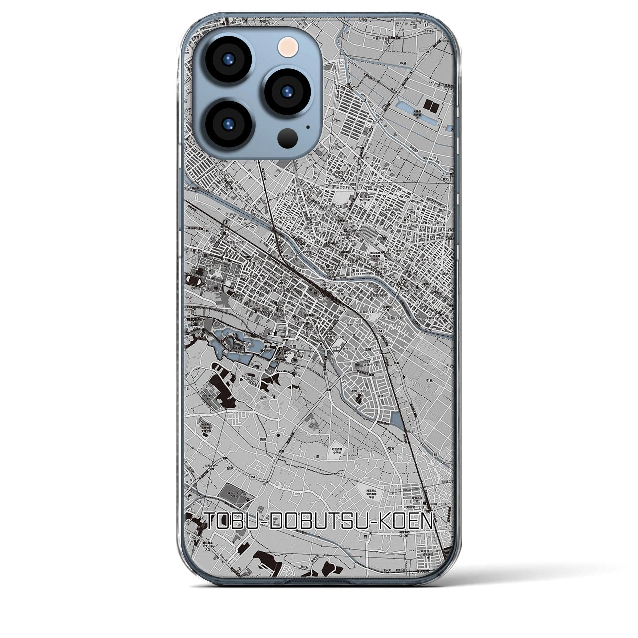 【東武動物公園(埼玉県)】地図柄iPhoneケース(クリアタイプ)