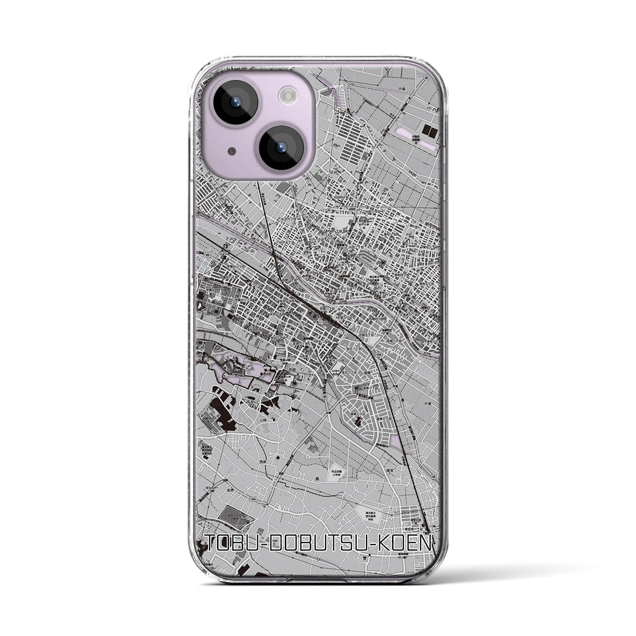 【東武動物公園(埼玉県)】地図柄iPhoneケース(クリアタイプ)