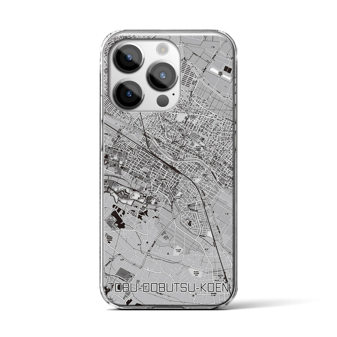 【東武動物公園(埼玉県)】地図柄iPhoneケース(クリアタイプ)