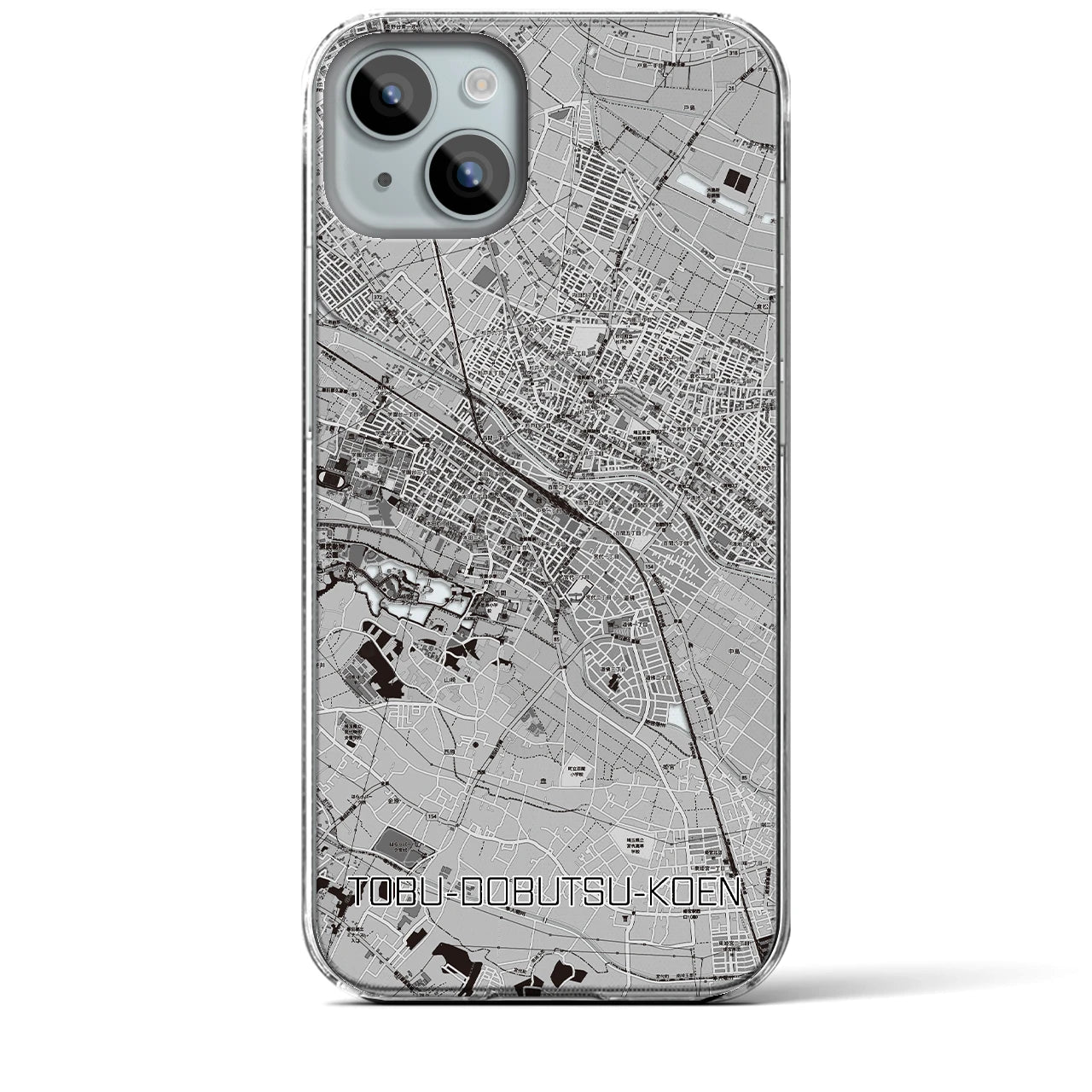【東武動物公園(埼玉県)】地図柄iPhoneケース(クリアタイプ)
