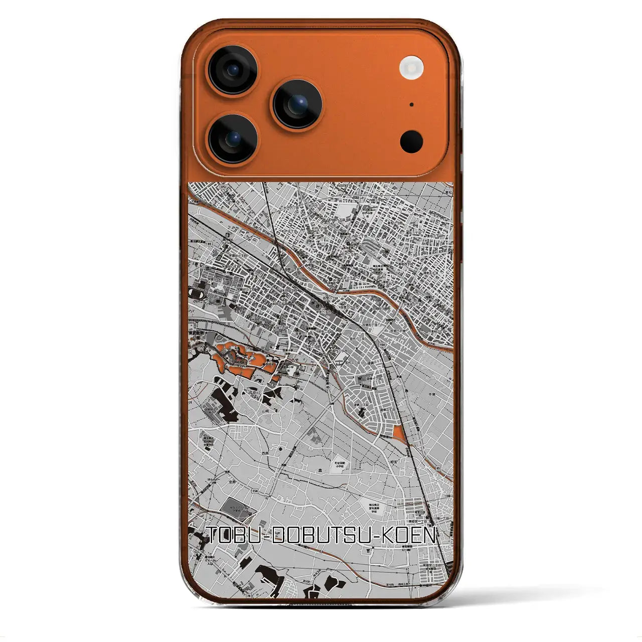 【東武動物公園(埼玉県)】地図柄iPhoneケース(クリアタイプ)モノトーン・iPhone 17 Pro Max 用