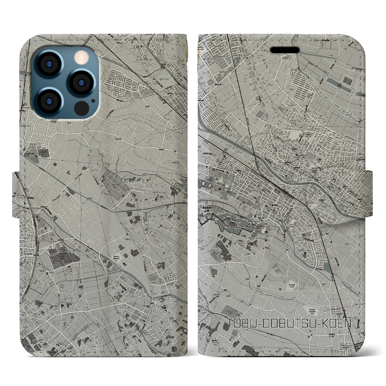 【東武動物公園(埼玉県)】地図柄iPhoneケース(手帳タイプ)