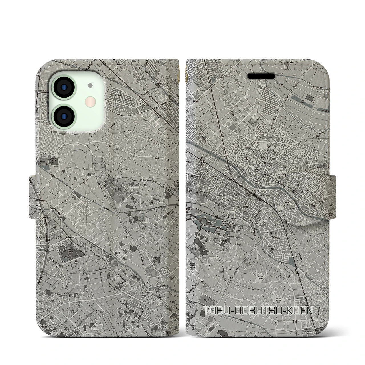 【東武動物公園(埼玉県)】地図柄iPhoneケース(手帳タイプ)